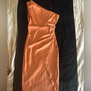 SHEIN One Shoulder Orange Dress